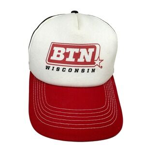 BTN Wisconsin Badgers MeshTrucker Hat Cap Red White Black Big Ten Network Men OS